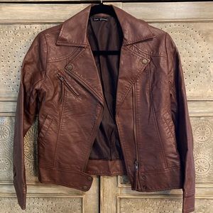 Brown faux leather jacket!